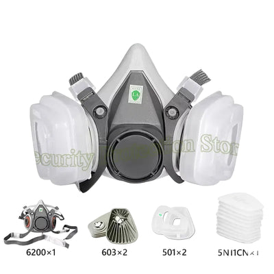 Respirador de Cara Completa Tipo 6800 con Kit de Filtros 15 Piezas