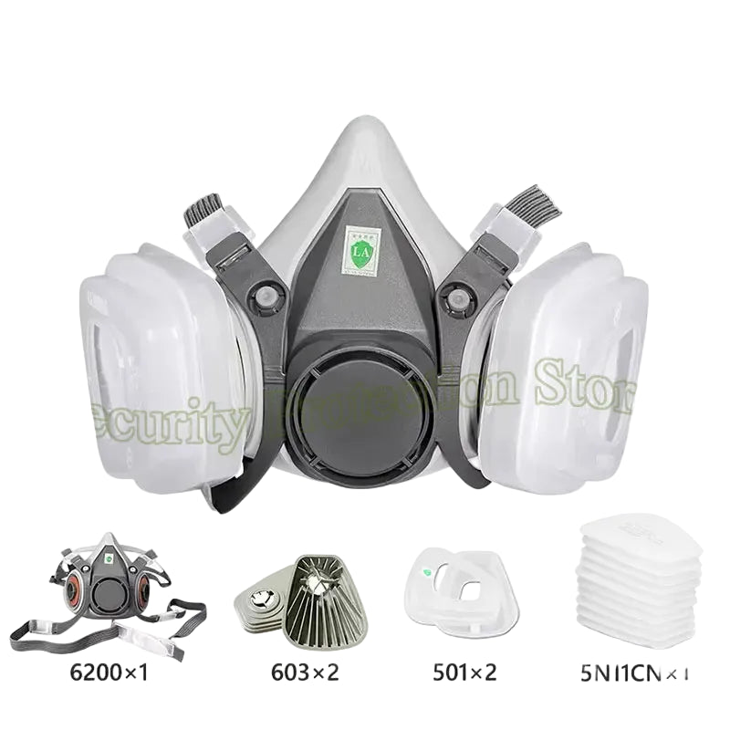 Respirador de Cara Completa Tipo 6800 con Kit de Filtros 15 Piezas