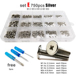 Kit Surtido de Tornillos de Cabeza Plana para Ordenador Portátil Micro Phillips 500 o 750 Piezas