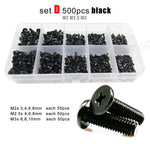 Kit Surtido de Tornillos de Cabeza Plana para Ordenador Portátil Micro Phillips 500 o 750 Piezas