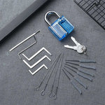 Kit de Cerrajería con Candado Transparente de Práctica y Extractores