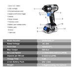 Llave de Impacto Eléctrica Sin Escobillas, 20V MAX