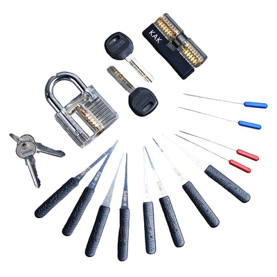 Kit de Cerrajería con Candado Transparente de Práctica y Extractores