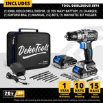 Taladro Inalámbrico de 20V con 2 Velocidades para Carpintería y Uso Doméstico
