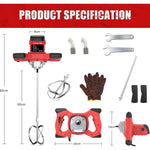 Mezclador de Materiales 2600W 110V Motor de Alta Potencia