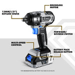 Llave de Impacto Eléctrica Sin Escobillas, 20V MAX