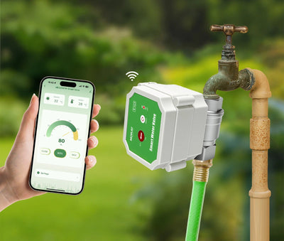 Regador de agua inteligente con WiFi, apertura ajustable y apagado automático para riego