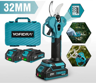 Tijeras de Poda Eléctricas 2 Velocidades Compatible con Baterías 21V