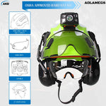 Casco de Seguridad Industrial Integral con Protección Auditiva, Visor y Luz LED