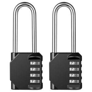 Candado de Seguridad con Combinación de 4 Dígitos y Gancho Largo