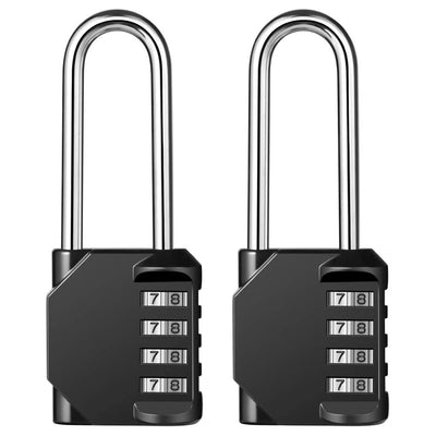 Candado de Seguridad con Combinación de 4 Dígitos y Gancho Largo