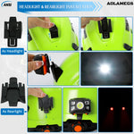 Casco de Seguridad Industrial Integral con Protección Auditiva, Visor y Luz LED