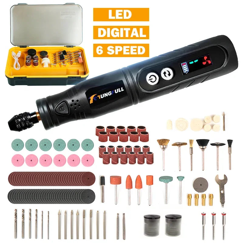 Mini Herramienta Rotativa Inalámbrica Recargable Kit de 24 Accesorios