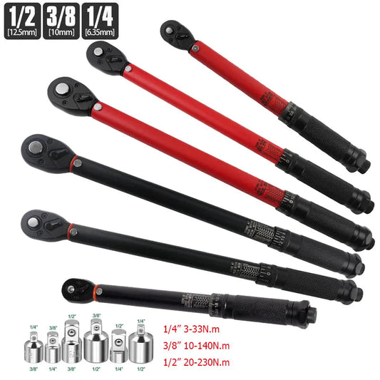 Llave Dinamométrica de Precisión Par Regulable con Cabezal de Trinquete