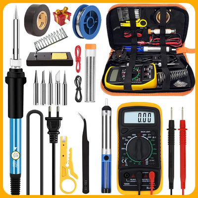 Kits de Soldadura Eléctrica 60W con Temperatura Ajustable y Punta Reemplazable