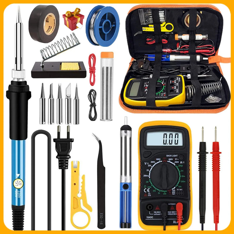 Kits de Soldadura Eléctrica 60W con Temperatura Ajustable y Punta Reemplazable