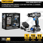 Taladro Inalámbrico de 20V con 2 Velocidades para Carpintería y Uso Doméstico