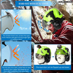 Casco de Seguridad Industrial Integral con Protección Auditiva, Visor y Luz LED