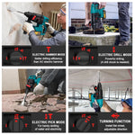 Juego de 4 Herramientas Inalámbricas Taladro Percutor Llave de Impacto Amoladora y Martillo