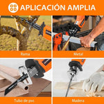 Sierra Recíproca Inalámbrica, Sable Eléctrico Con 2 Baterías Y 4 Hojas De Sierra