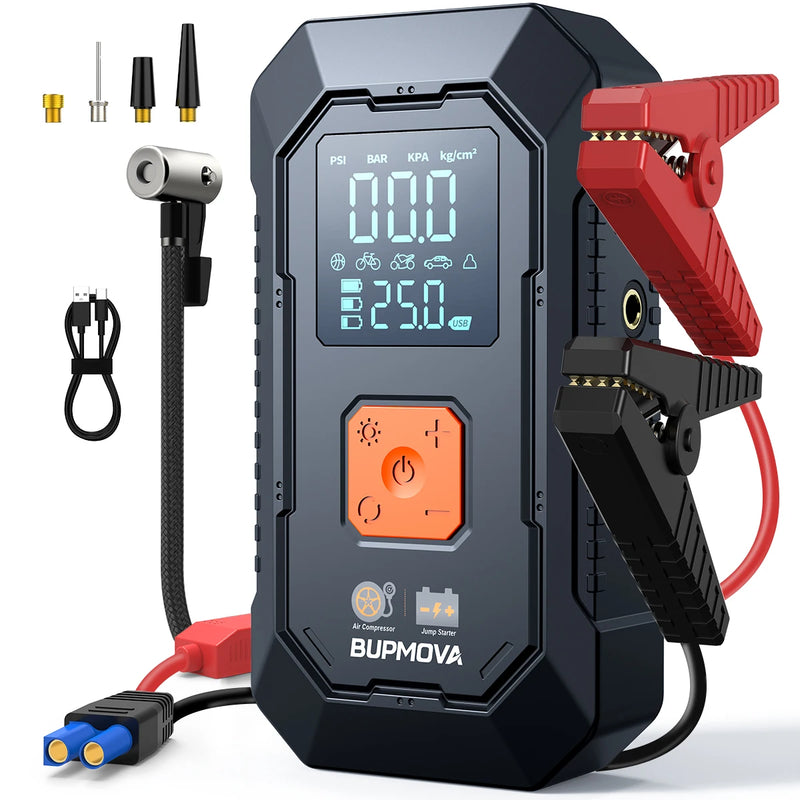 Arrancador de Batería Portátil 12V con Power Bank e Iluminación LED de Emergencia