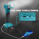 Linterna LED Inalámbrica para Batería de 18V Foco Portátil para Exteriores