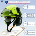 Casco de Seguridad Industrial 3 en 1 con Visor y Orejeras (ANSI/CE)