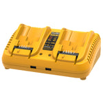 Cargador Doble Rápido para Baterías DeWalt 12V a 20V con Puertos USB