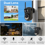 Cámara de Seguridad Exterior WiFi de Lente Dual