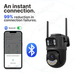Cámara de Seguridad Exterior WiFi de Lente Dual