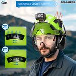 Casco de Seguridad Industrial Integral con Protección Auditiva, Visor y Luz LED