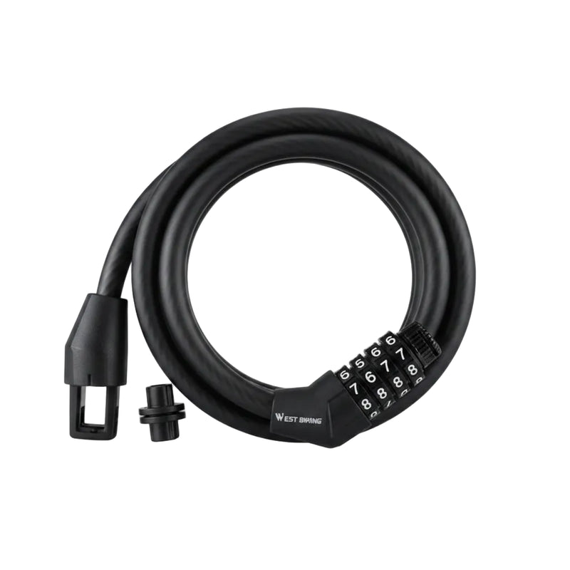 Candado de Cable de Acero de 120 cm con Combinación de 4 Dígitos